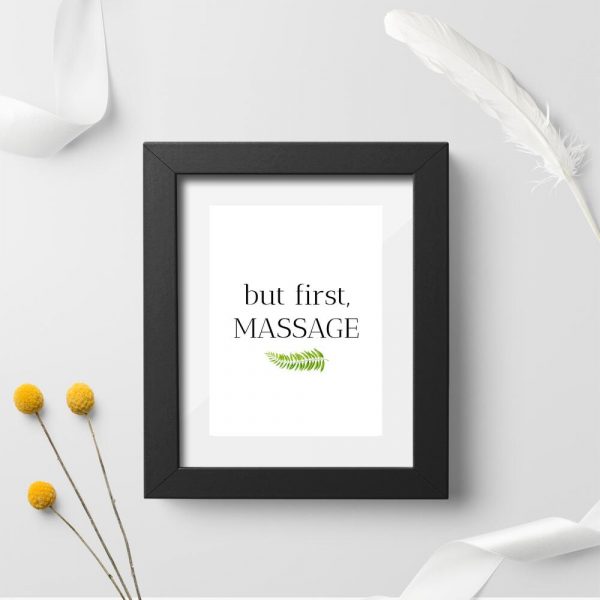 Plakat typograficzny - But first, massage