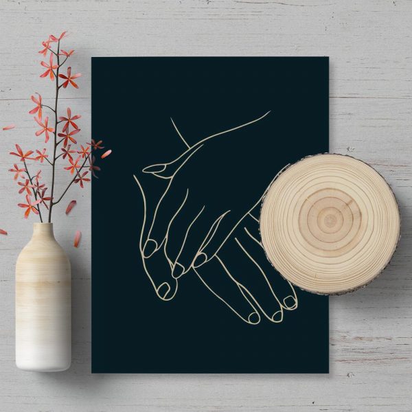 Plakat ze splecionymi dłońmi na prezent