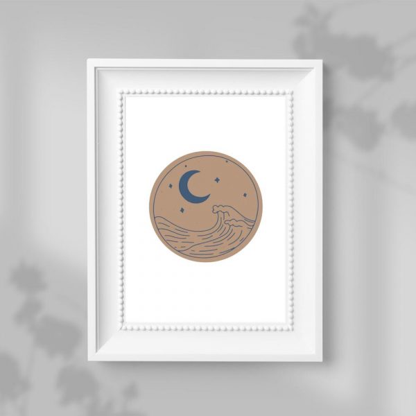 Plakat z falami morskimi do przedpokoju