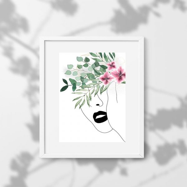 Plakat z czarnymi ustami do biura