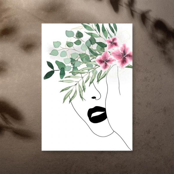 Plakat z czarnymi ustami do przedpokoju