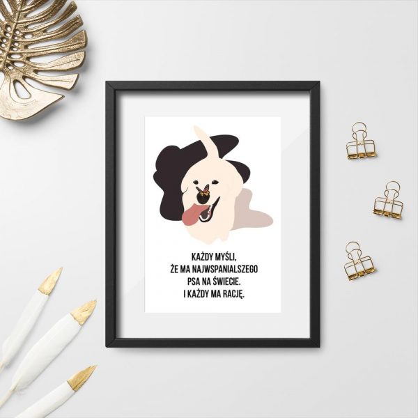 Plakat z psem do przedpokoju