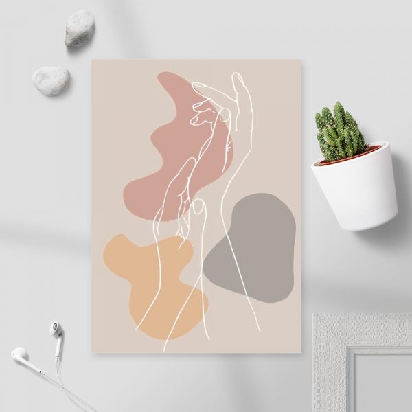 Plakat z abstrakcją i dłońmi do biura