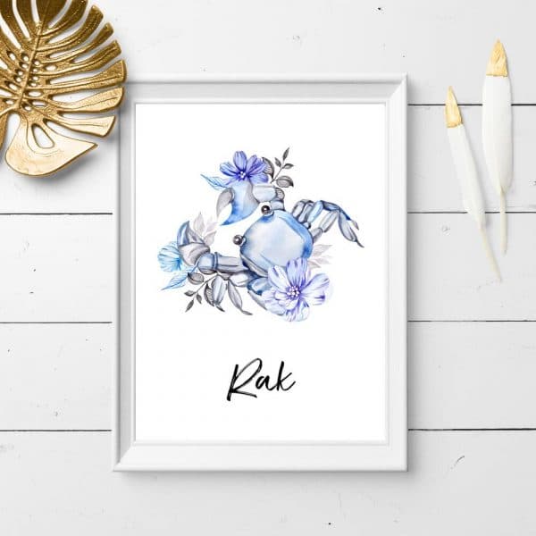 Plakat z rakiem na prezent