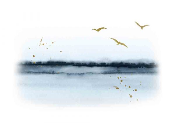 Plakat - Jezioro i drzewa