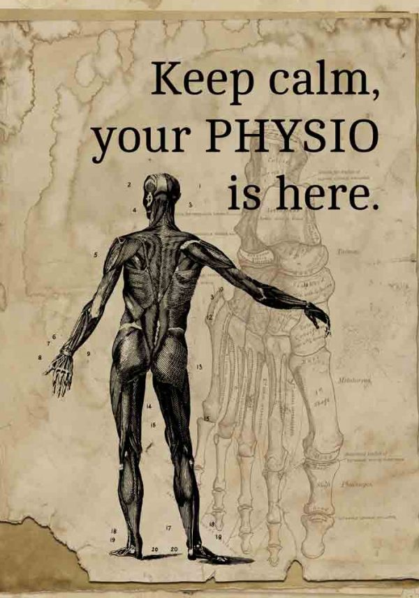 Plakat z napisem - Keep calm, your physio is here