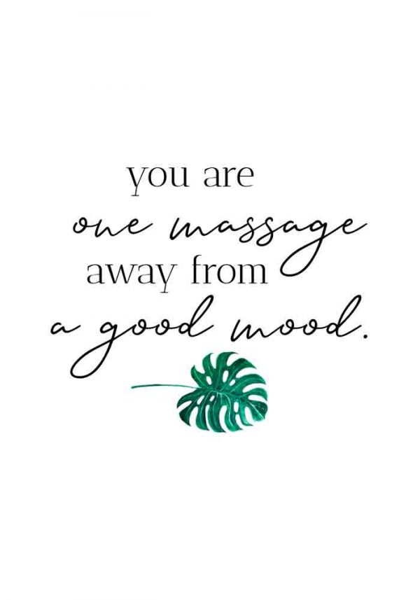 Plakat z napisem - One massage