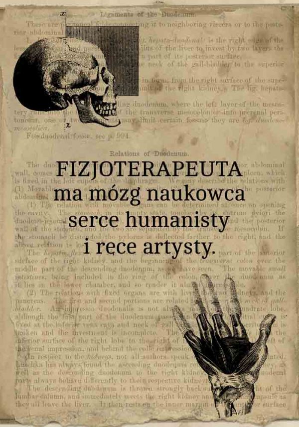 Plakat w stylu vaintage z typografią dla fizjoterapeuty