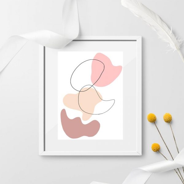 Plakat do przedpokoju - Beżowa abstrakcja