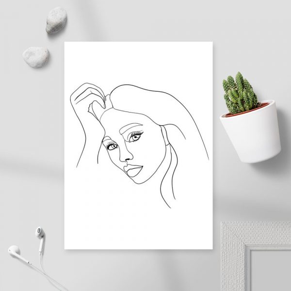 Plakat z motywem twarzy kobiety do pokoju