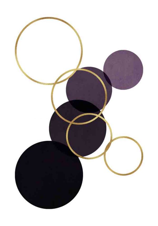 Plakat z kołami i okręgami