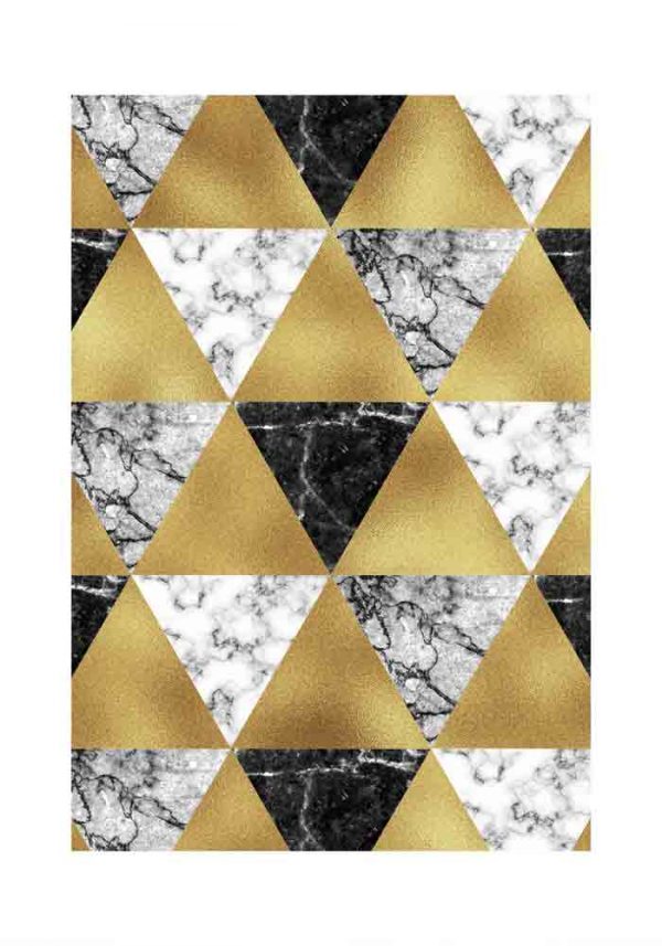 Plakat z motywem trójkątów - Marmur