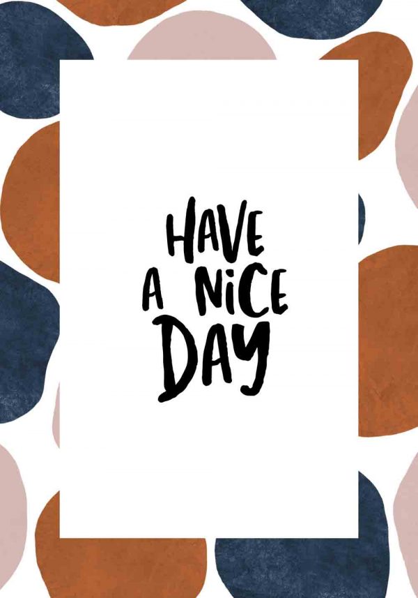 plakat z abstrakcyjnym obramowaniem i napisem w języku angielskim