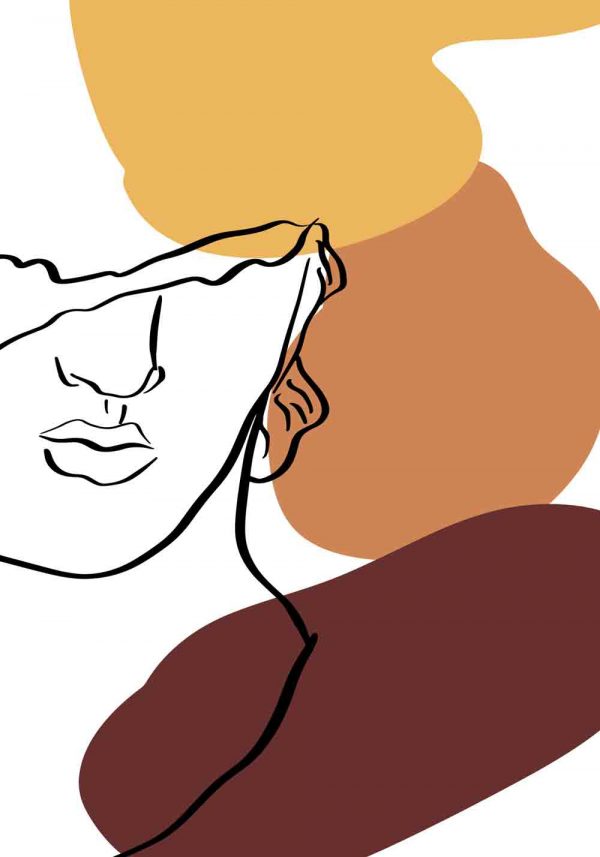 Plakat line art z twarzą mężczyzny