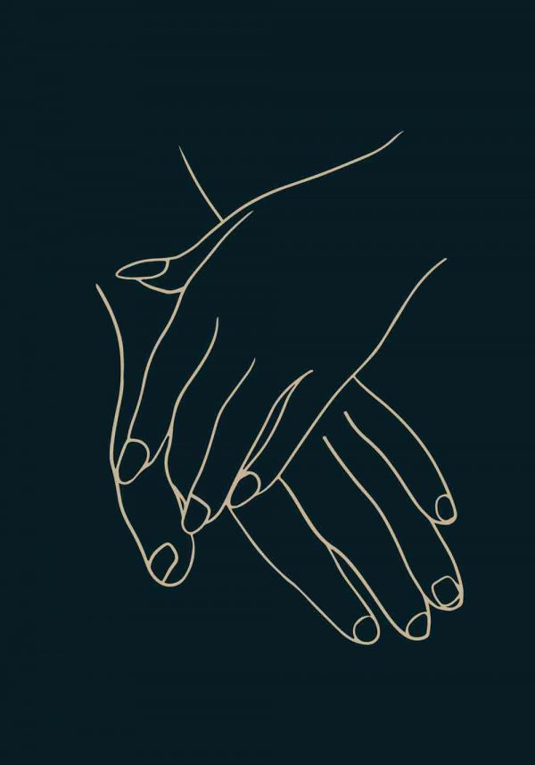 Plakat ze splecionymi dłońmi