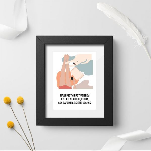 Plakat typograficzny z psem do sypialni