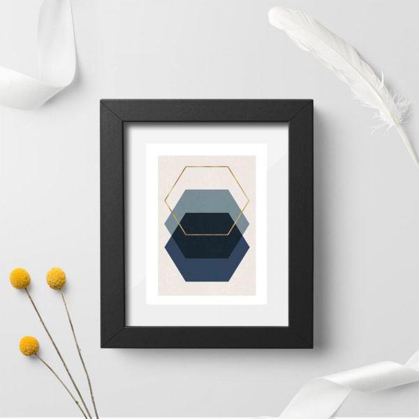 Plakat z sześciokątami na przedpokój