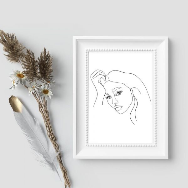 Plakat z motywem twarzy kobiety do sypialni