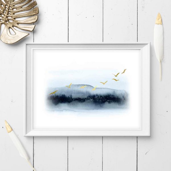 Plakat - Gromada lecących ptaków do sypialni