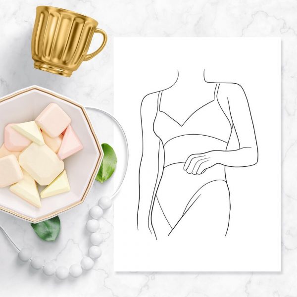 Plakat na prezent z konturami ciała