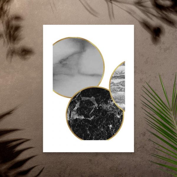 Plakat z kołami z marmuru na przedpokój