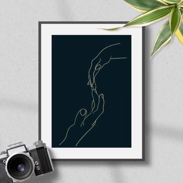 Artystyczny plakat dla par - Dłonie