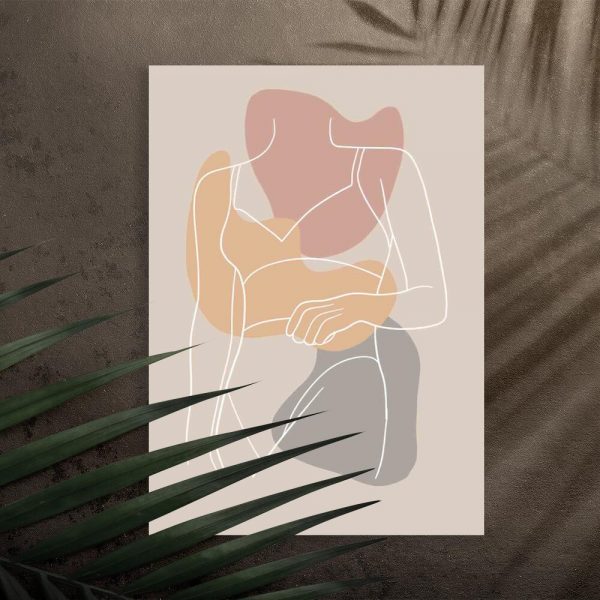 Plakat z sylwetką kobiety na prezent