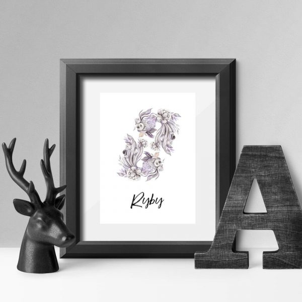 Plakat z rybami do sypialni