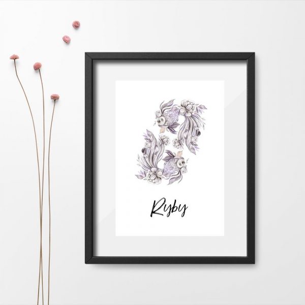 Plakat z rybami na prezent