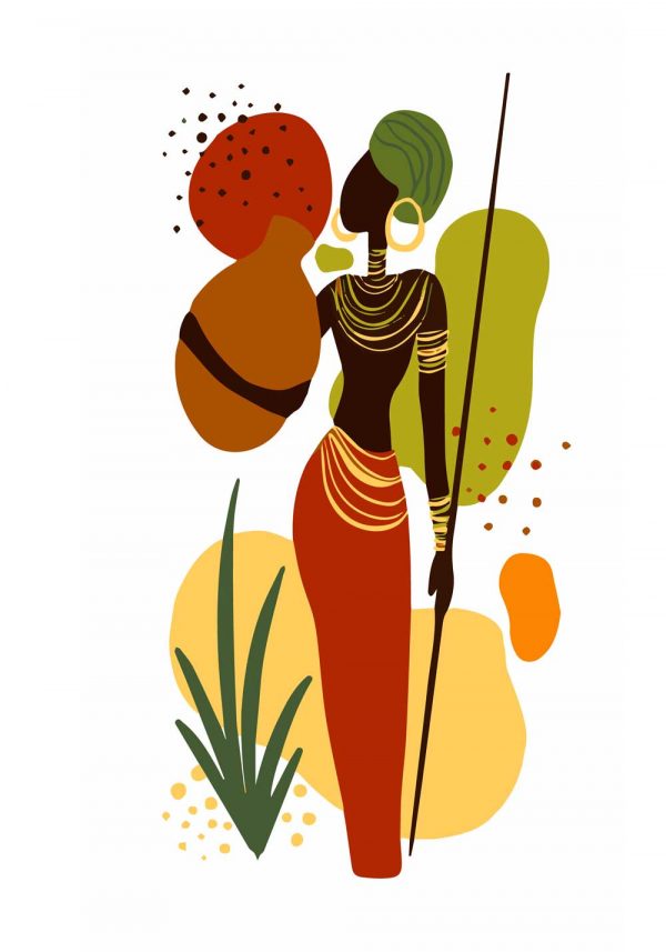 Plakat z kobietą trzymającą dzban