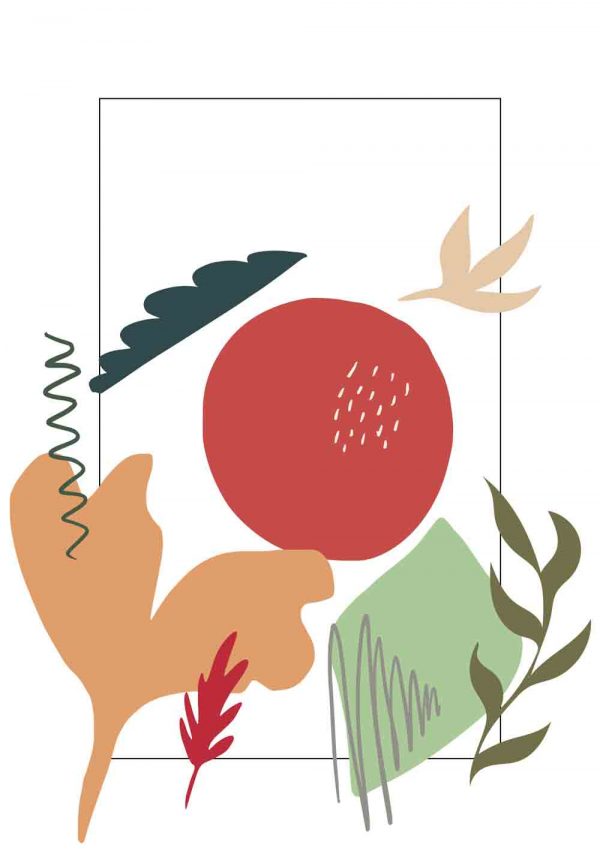 Plakat z motywem abstrakcyjnego krajobrazu