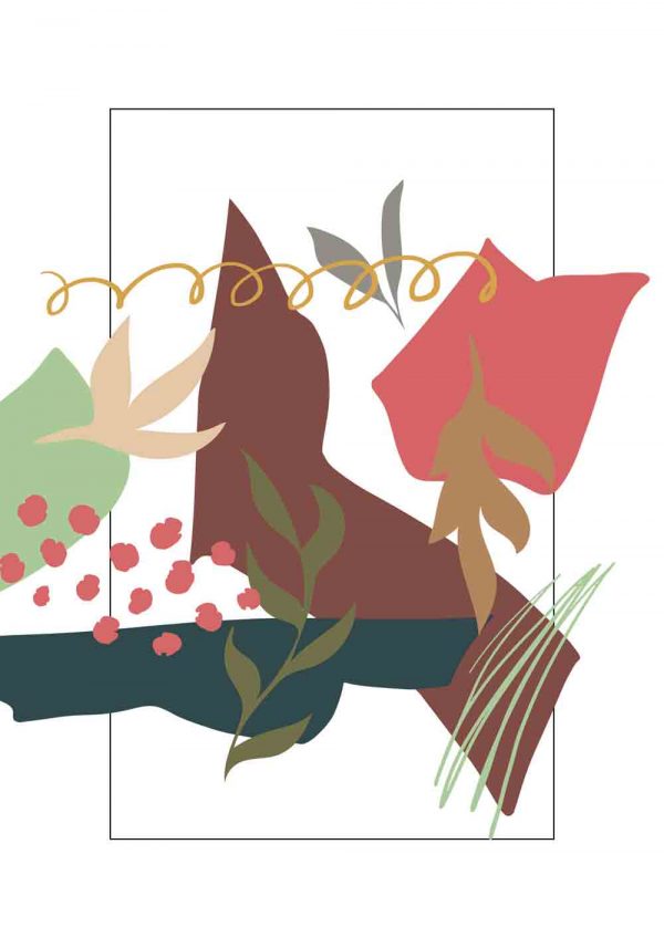 Plakat z elementami abstrakcji