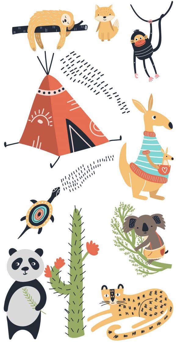 Naklejki dziecięce - Dzikie zwierzęta