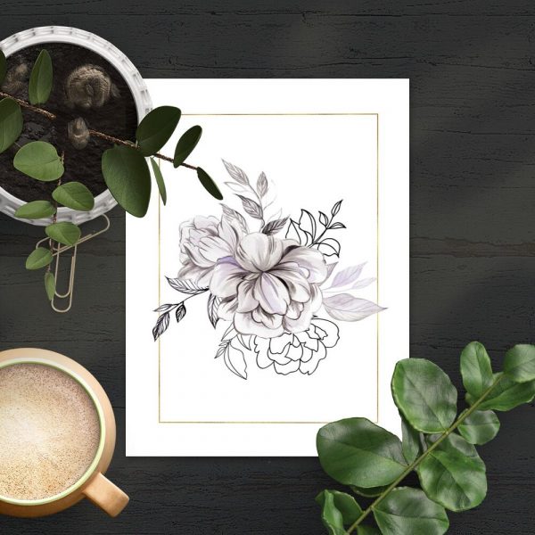 Plakat na prezent - Piwonia