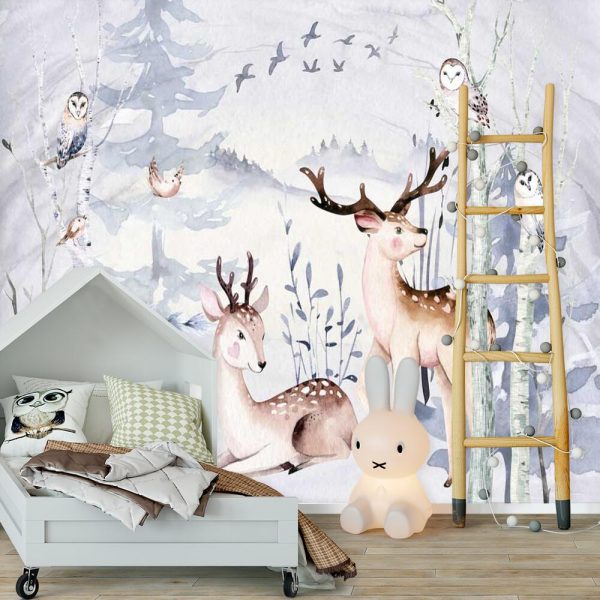 foto-tapeta dla niemowlaka - rodzina jelonków