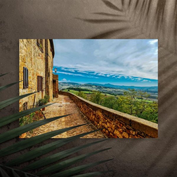 Plakat z miasteczkiem Pienza do biura podróży