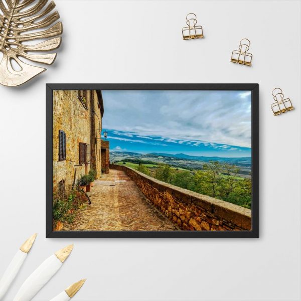 Plakat z miasteczkiem Pienza do przedpokoju