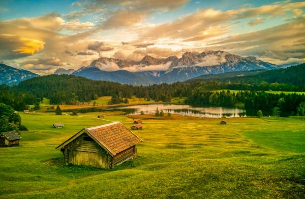 Obraz z widokiem na jezioro Geroldsee