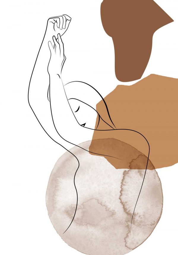 Plakat z motywem szkicu kobiecej sylwetki