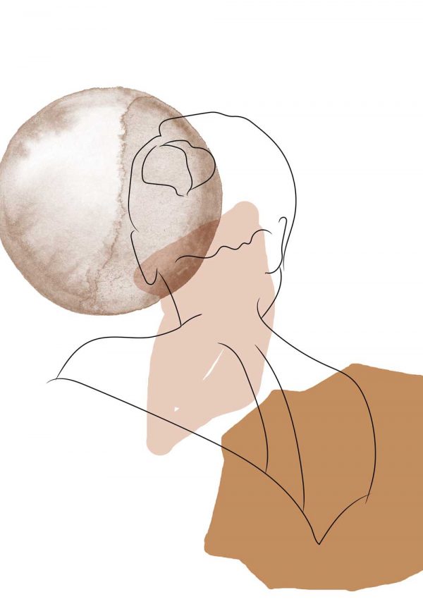 Plakat z postacią kobiety - szkic