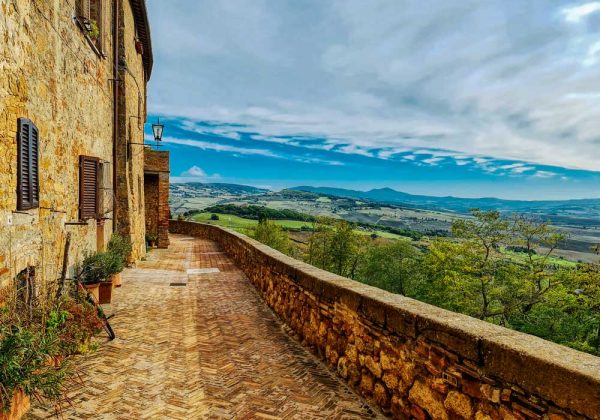 Plakat z miasteczkiem Pienza