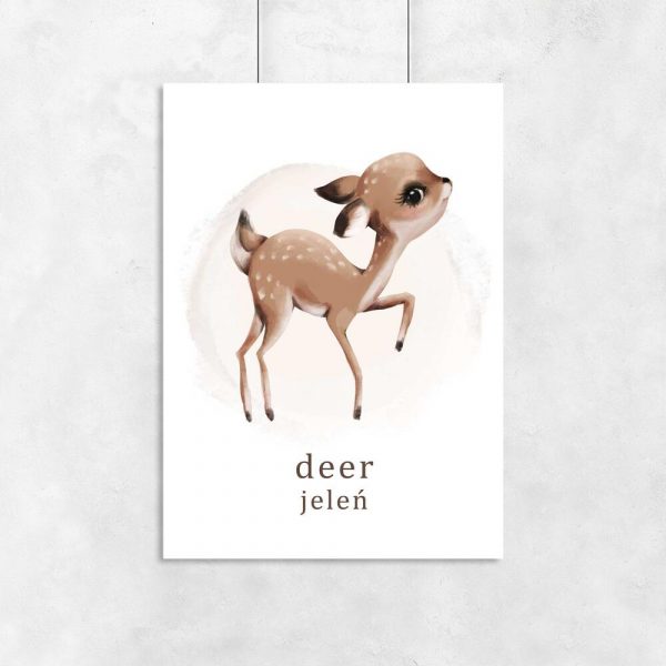 Plakat z jeleniem do pokoju dziecka
