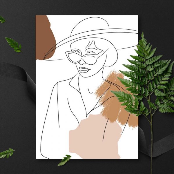 Plakat z kobietą w okularach