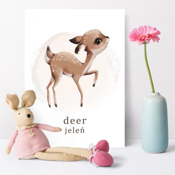 Plakat z jeleniem do przedszkola