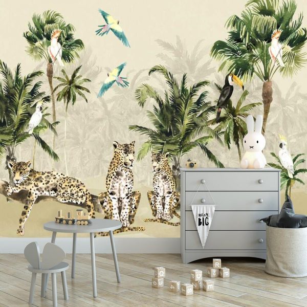 niecodzienna beżowa foto-tapeta do pokoju dziecka