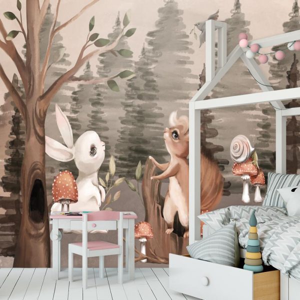 Foto-tapeta z muchomorkami do pokoiku dziecięcego