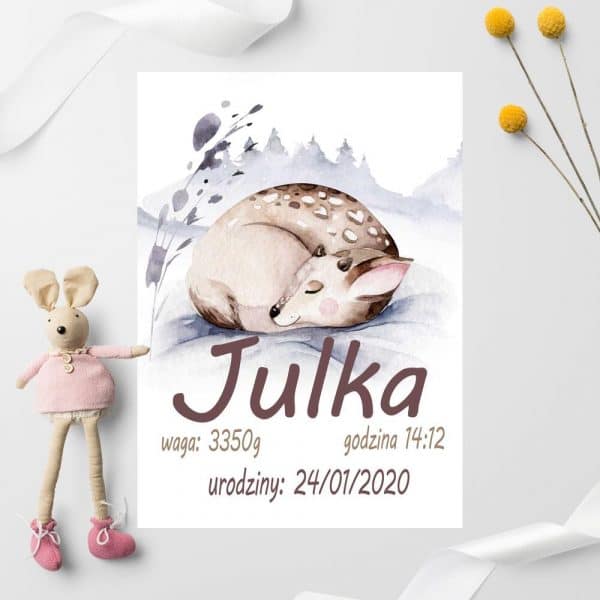 plakat z jeleniem- dla niemowlaka