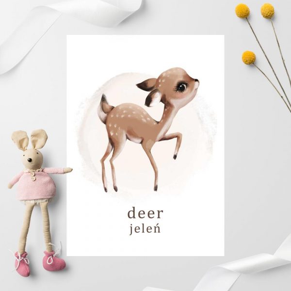 Plakat z jeleniem dla chłopca
