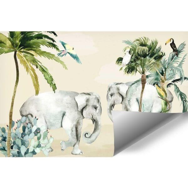 kolorowa fototapeta dziecięca- słonie