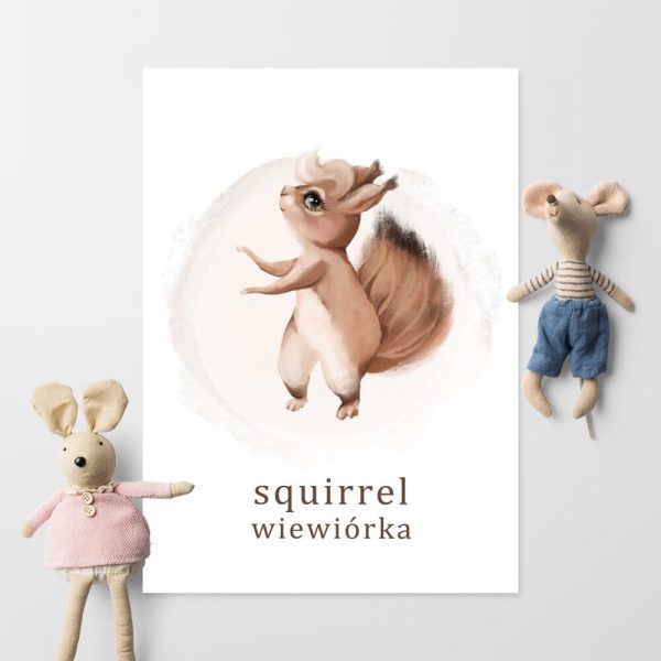 Plakat dla dziewczynki - Wiewiórka